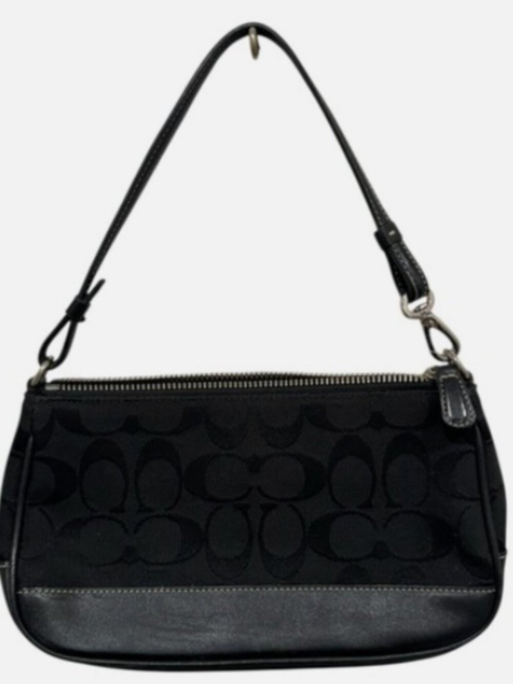 Y2K Vintage Coach Signature Demi 6094 Black Canvas Leather Shoulder Bag